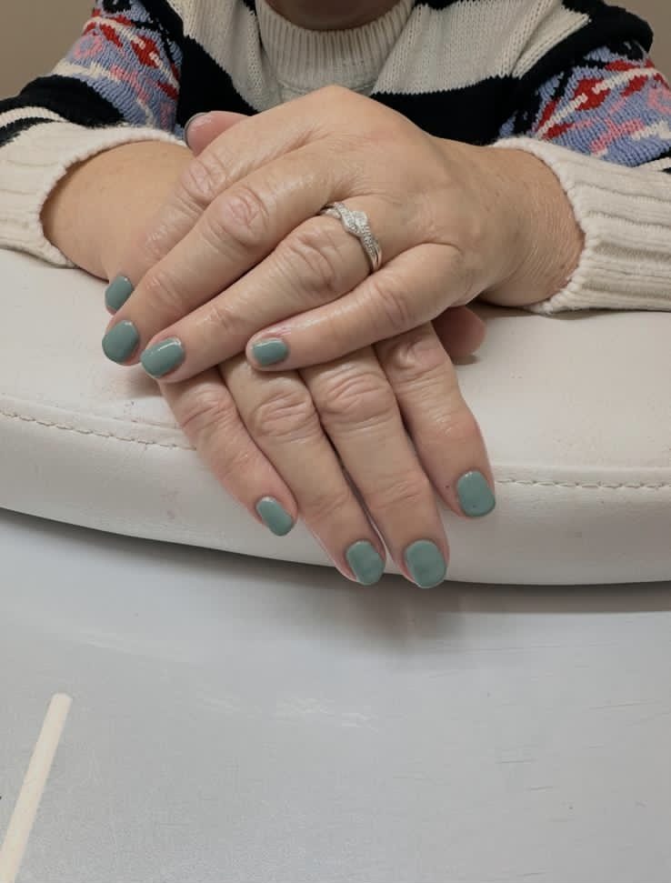 Sage green gel nails